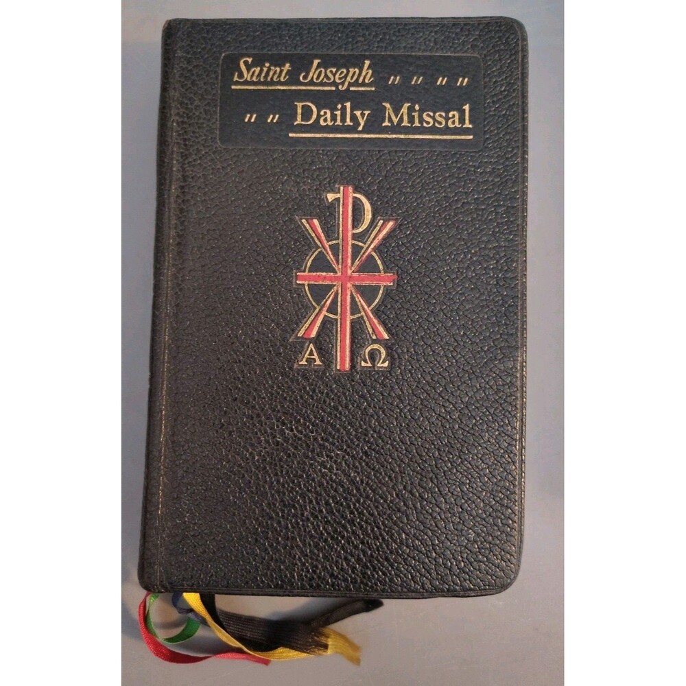 Vintage 1961 Saint Joseph Daily Missal Catholic Book Publishing Leather Ribbon